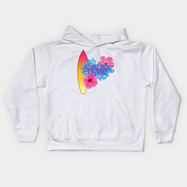 Surfer Girl Kids Hoodie by Packrat